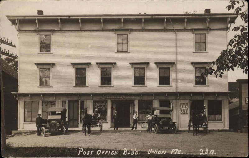 Union Maine ME Post Office Cards c1910 Real Photo Postcard United