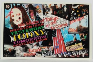 Houston Texas Yesterday Today Tomorrow 1988 Artist John Delulio Postcard R6