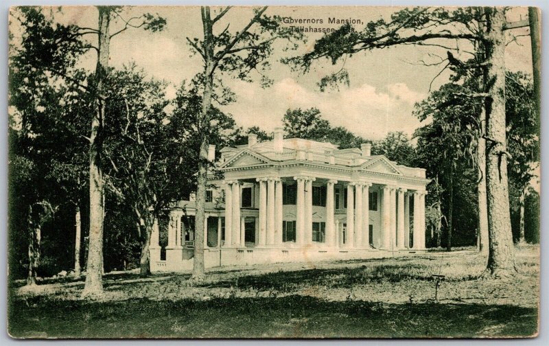 Vtg Tallahassee Florida FL Governors Mansion 1910s View Old Postcard