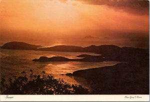 postcard  U.S. Virgin Islands - View of sunset from top of St. Thomas Tramway