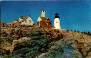 Pemaquid Point Light House Curteichcolor Reproduction Postcard Unposted Vintage 