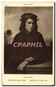 Old Postcard Musee Du Louvre Young Man Portrait Of Paris