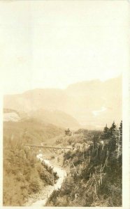 Alaska Railroad Bridge Mile 52 1920s RPPC Photo Postcard 21-7390