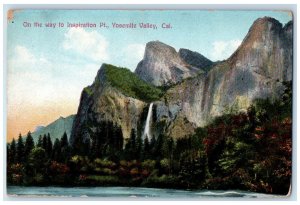 On The Way To Inspiration Pt., Waterfall Yosemite Valley California CA Postcard