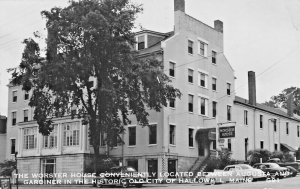 Hallowell ME The Worster House Old Cars Real Photo Postcard