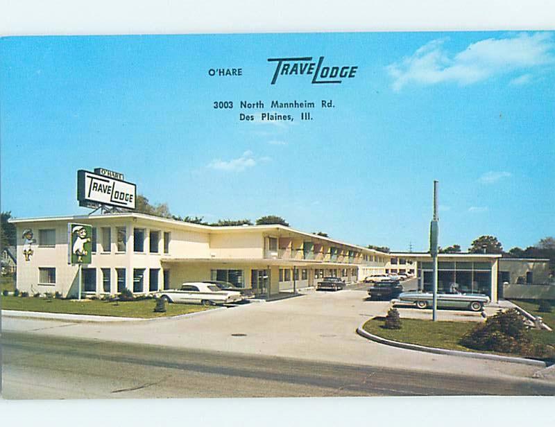 Unused Pre-1980 TRAVELODGE MOTEL Des Plaines - Near Evanston & Chicago IL c0214