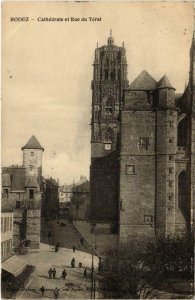 CPA RODEZ - Cathédrale et Rue du Teral (109728)