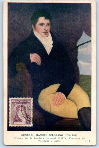 Tucuman Argentina Postcard General Manuel Belgrano Creator Flag c1930's