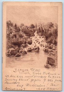 Berlin Germany Postcard Victoria Park View of Water Stream 1903 Posted Antique