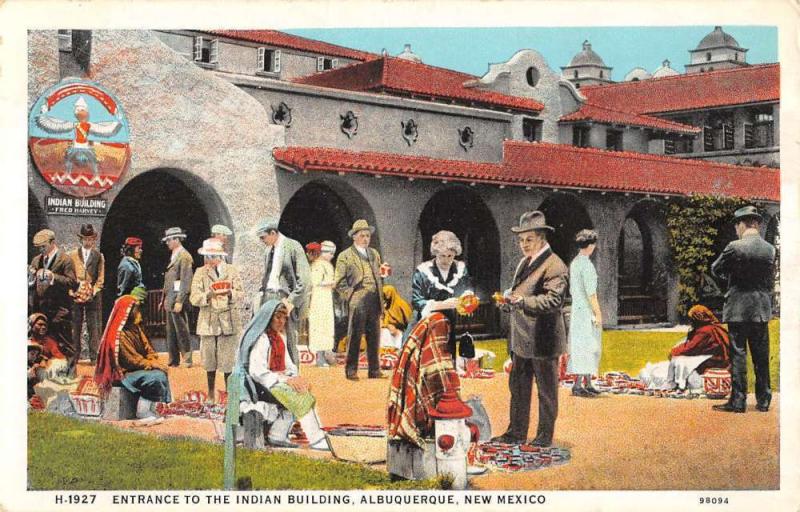 Albuquerque New Mexico Indian Building Entrance Antique Postcard K84459