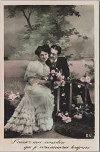 Beautiful Glamour Couple Love & Romance Vintage RPPC C164