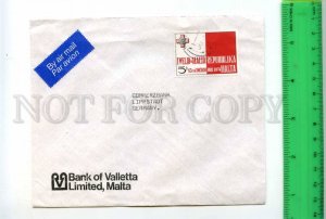 414803 MALTA Bank of Valletta to GERMANY Commerzbank 1979 real posted air mail