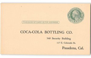 COCA-COLA BOTTLING CO. Advertising PASADENA Story of Coca-Cola Postal Card