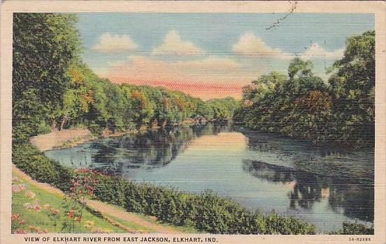 View Of Elkhart River From East Jackson Elkhart Indiana 1942