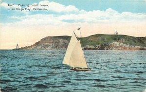 United States California Passing Point Loma San Diego Bay postcard 