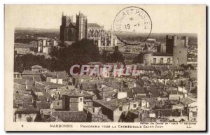 Narbonne - Panorama towards La Cathedrale Saint Just - Old Postcard