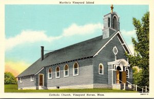 Massachusetts Martha's Vineyard Vineyard Haven Catholic Church Curteich