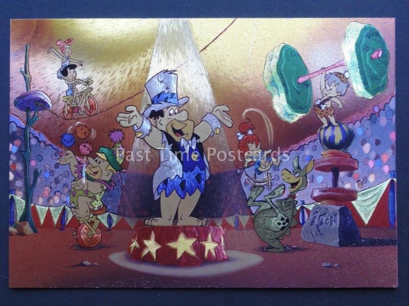 The Flintsones FRED - CIRCUS MASTER F J Warren DUFEX FOIL Postcard 503610 c1994