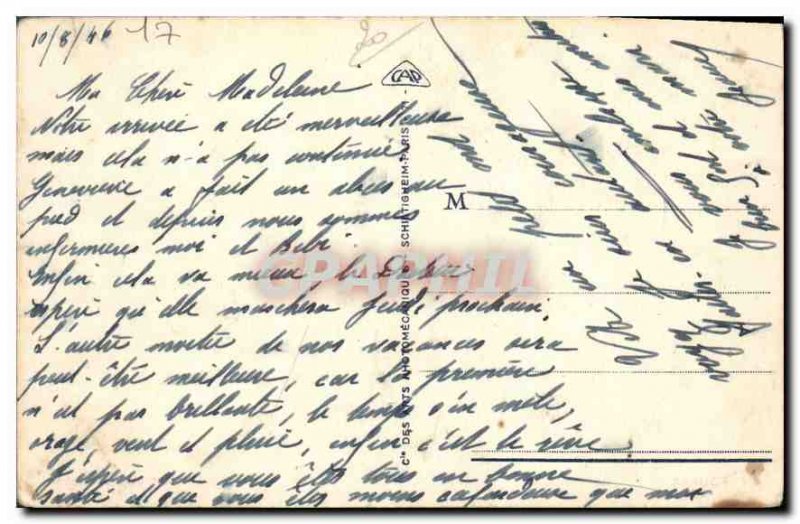 Old Postcard Fouras The Beach and the semaphore