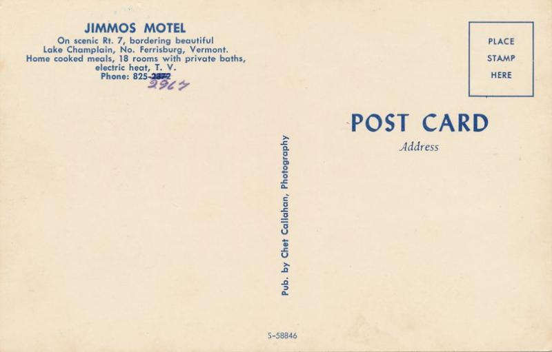 Jimmos Motel on Route 7 near Lake Champlain - North Ferrisburg VT, Vermont