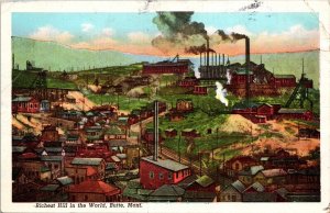 AWVS Train Service Richest Hill on Earth mining town Butte Montana Postcard