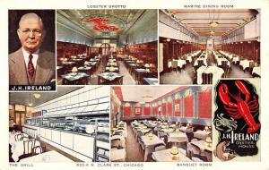 Chicago Illinois Ireland Oyster House Multiview Vintage Postcard K38174