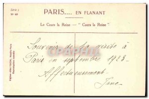 Old Postcard Paris Course Queen Eiffel Tower