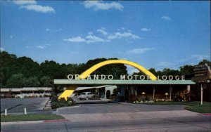 Orlando Florida FL Motor Lodge Art Deco Classic Cars Vintage Postcard