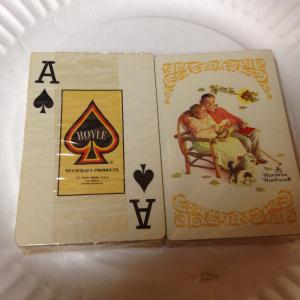 2 Decks Hoyle Playing Cards New,Sealed with Case Norman Rockwell