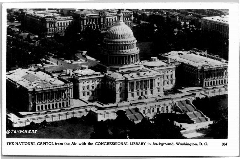 RPPC National Capitol from Air with Congressional Library
