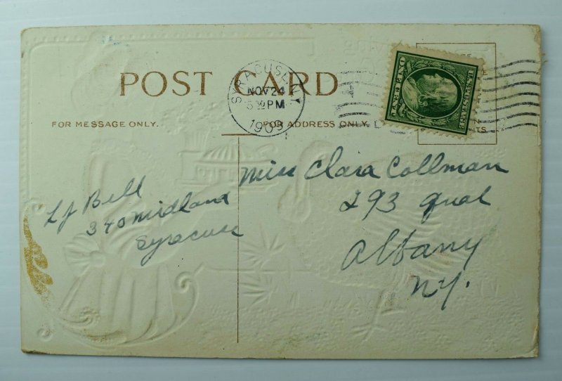 C.1910 Patriotic, Thanksgiving, Turkey, Postcard P76