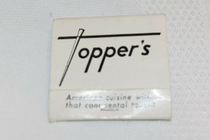 Toppers Top Hat Cane Map Chicago Illinois 30 Strike White Matchbook