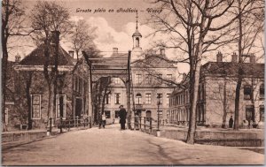 Netherlands Groote Plein en Stadhuis Weesp Vintage Postcard 09.07