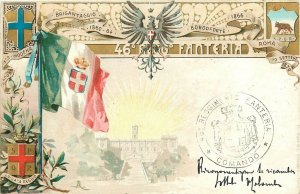 Postcard 1903 Italy Military 46th Regiment flag Patriotic undivided 23-13826