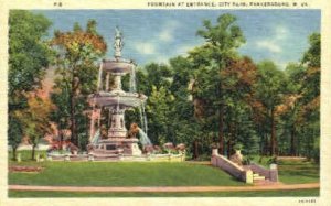 Fountain  at City Park Entrance  - Parkersburg, West Virginia WV  