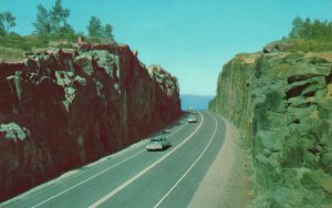 Vintage Postcard 1963 Kama Bay Rock Cut Trans Canada Highway Nipigon Ontario CA