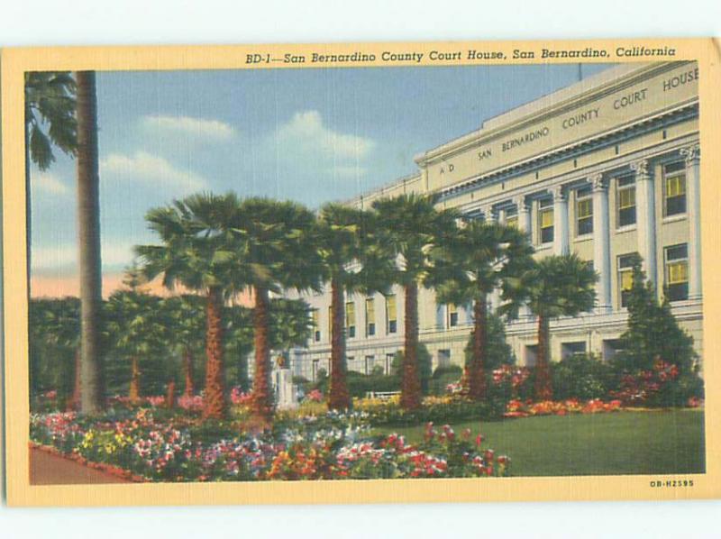 Unused Linen COURT HOUSE San Bernardino California CA n4449