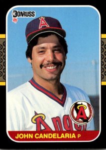 1987 DONRUSS Baseball Card John Candelaria P California Angels sun0550