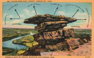 Vintage Postcard Umbrella Rock On Lookout Mountain Chattanooga Tennessee W. H. B