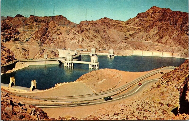 Hoover Boulder Dam Highest In World Postcard VTG UNP Plastichrome Vintage Unused 