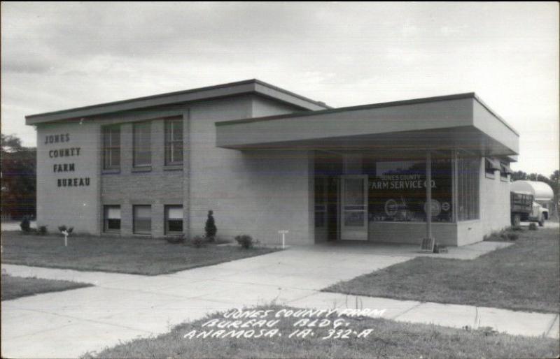 Anamosa IA Jones County Farm Bureau Bldg Real Photo postcard