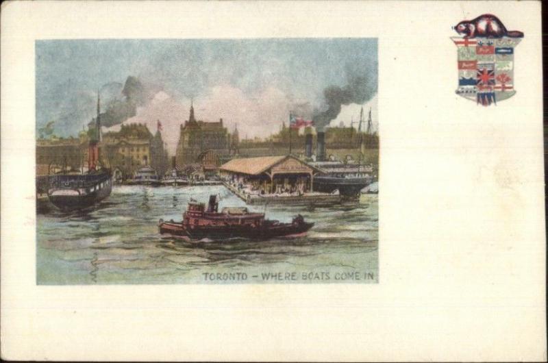 Toronto - Ship Docks c1900 Souvenir Mailing Card