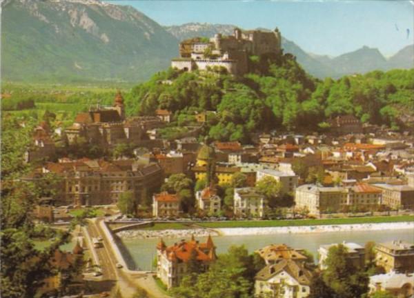 Austria Salzburg Fortress Seen From The Kapuzinerberg