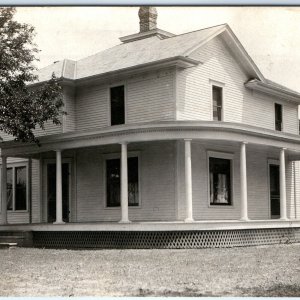 c1910s Nice Porch White House RPPC Home Real Photo Postcard Farm Antique A85