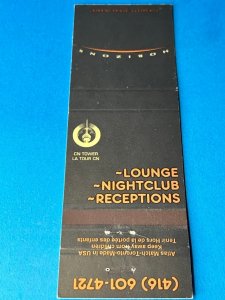 Vintage Matchbook Cover Horizons CN Tower Toronto Canada MB164