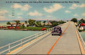 Florida Keys Overseas Highway Over Pigeon Key 1946 Curteich