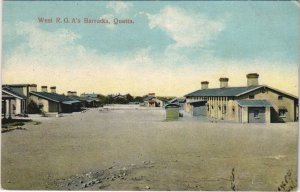 PC PAKISTAN, QUETTA, WEST R.G.A'S BARRACKS, Vintage Postcard (b43206)