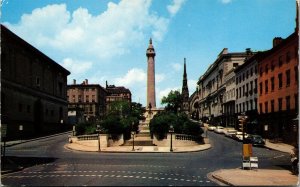 Vtg Baltimore Maryland MD Washington Monument & Mt Vernon Place Postcard