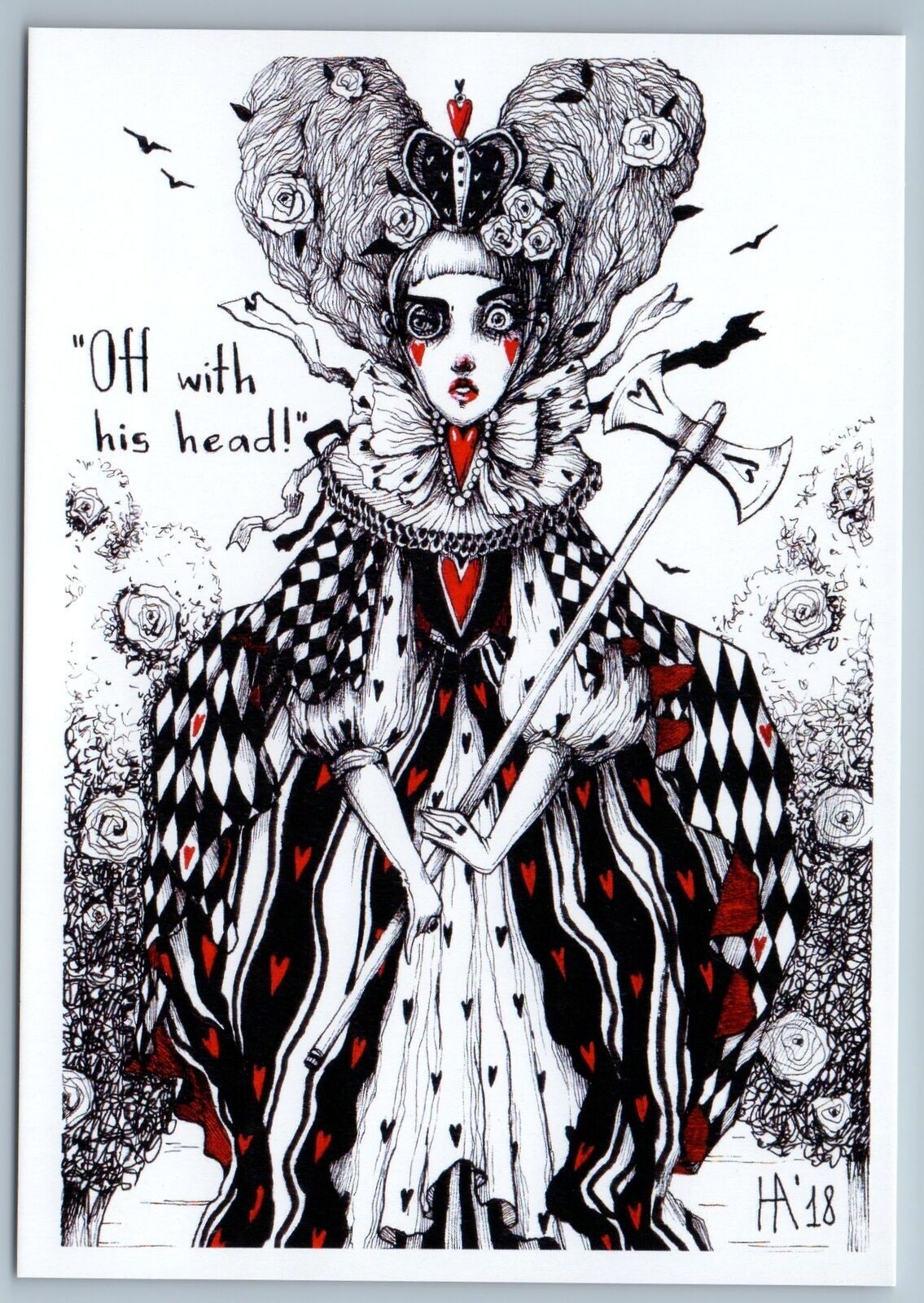 alice in wonderland red queen drawing