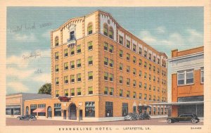 Lafayette Louisiana Evangeline Hotel Color Linen Card Vintage Postcard U1586